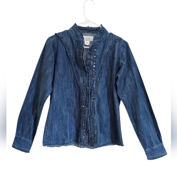 Wrangler Tops - Wrangler Blues Denim Long Sleeve Western Top